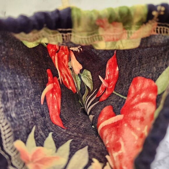 Hawaiian red anthurium tropical Hawaiian dustbag small square jungle exotic - Picture 4 of 4